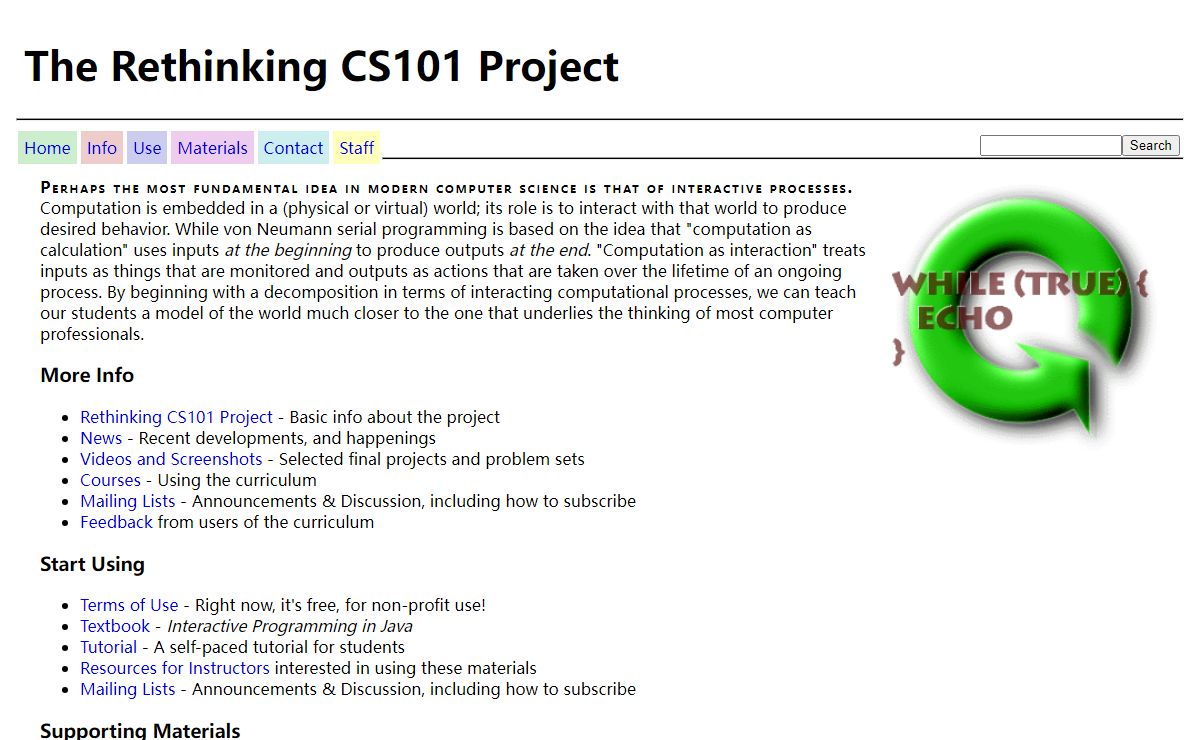 The Rethinking CS101 Project
