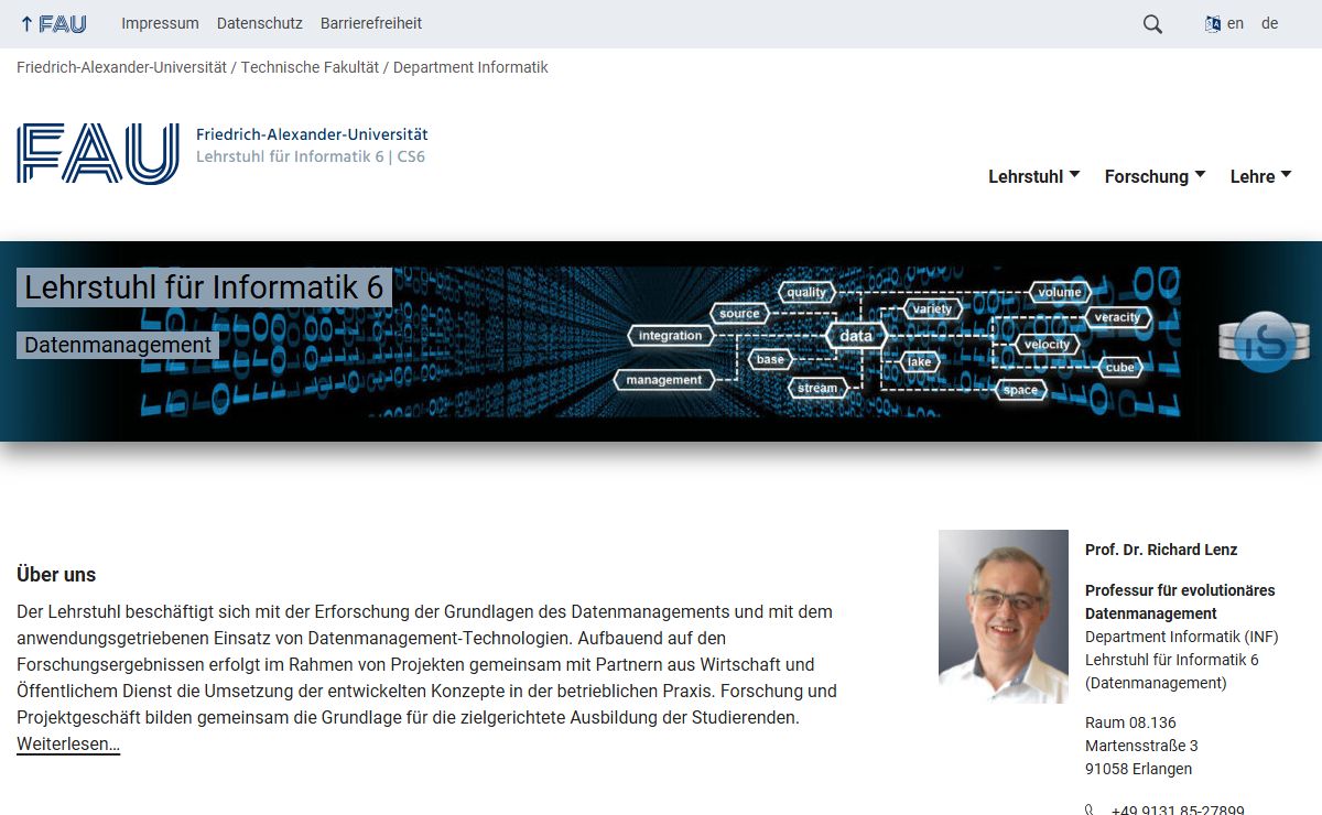 Lehrstuhl für Informatik 6 - Datenmanagement