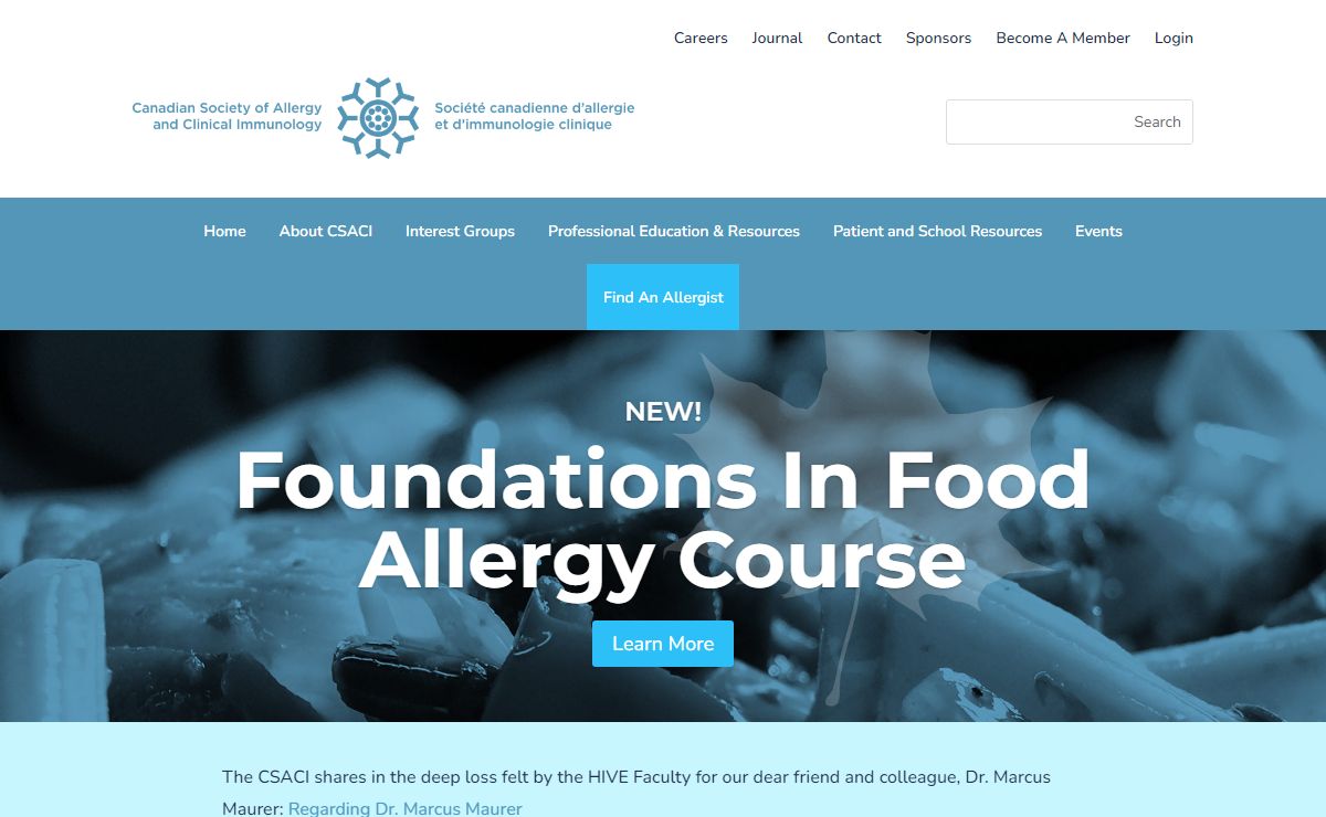 Home | Canadian Society of Allergy and Clinical Immunology | CSACI