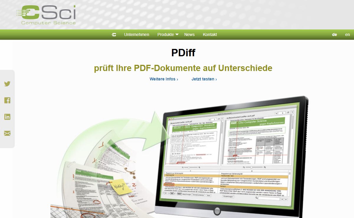 PDF vergleichen & prüfen: Text Diff (Word), Artworks, Druckdaten, Scans | CSci Computer Science GmbH