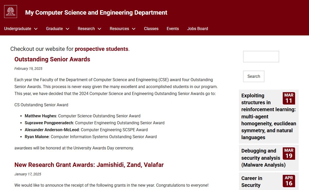 News | My Computer Science and Engineering Department