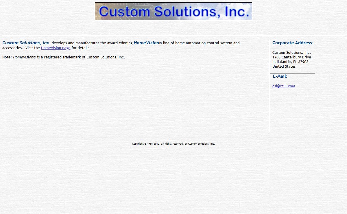 Custom Solutions, Inc.