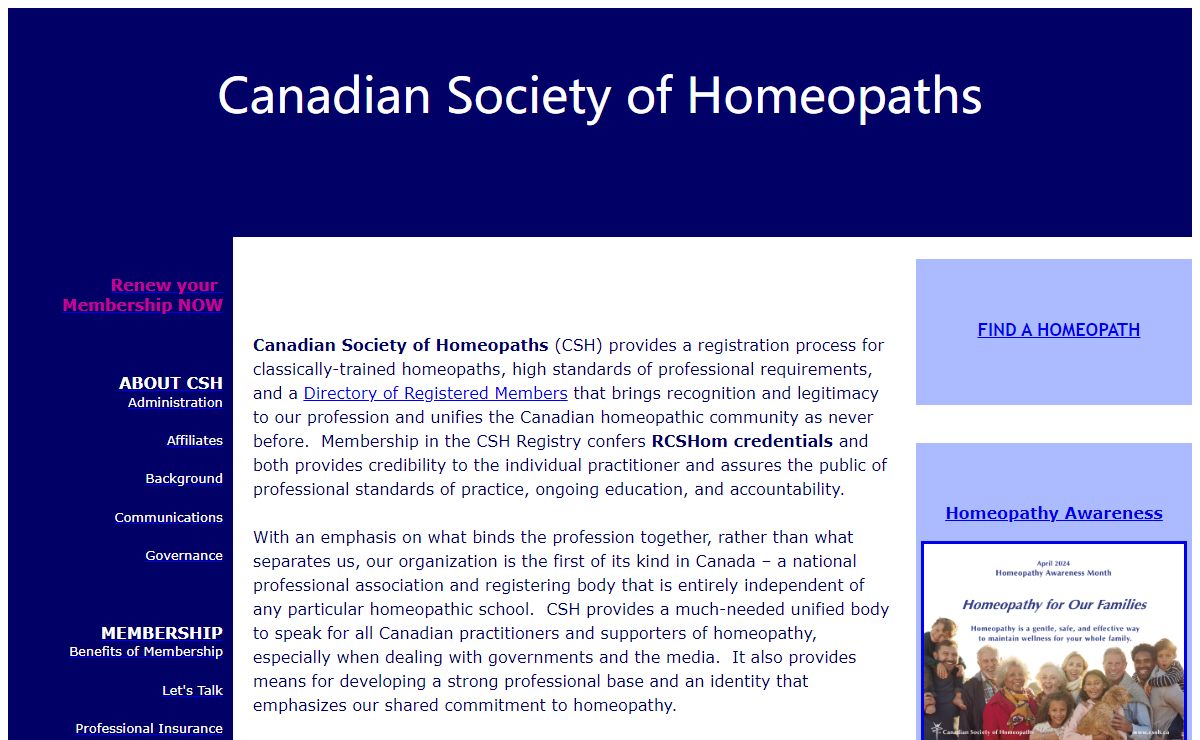 HOME Canadian Society of Homeopaths
