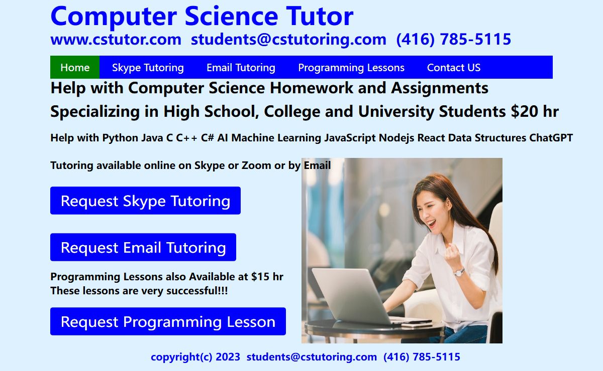 Computer Science Tutoring and Programming Lessons
