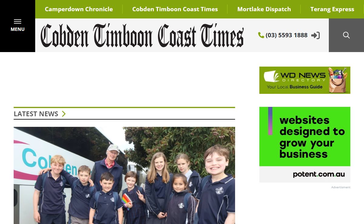 Cobden Timboon Coast Times | WD News Publications | Local News covering Sport, Council & Community for Camperdown, Cobden, Colac, Mortlake, Terang, Timboon & Simpson in VIC Australia.