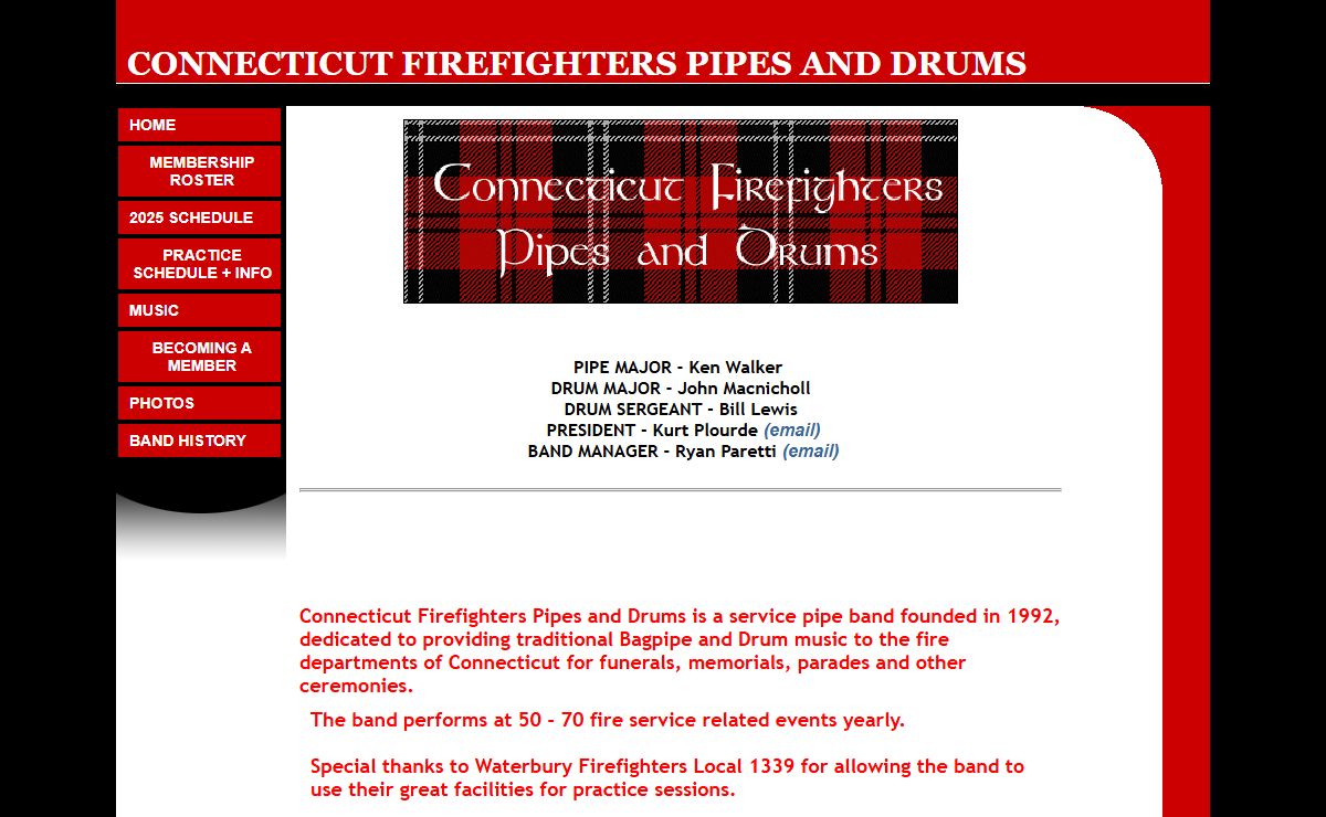CONNECTICUT FIREFIGHTERS PIPES AND DRUMS