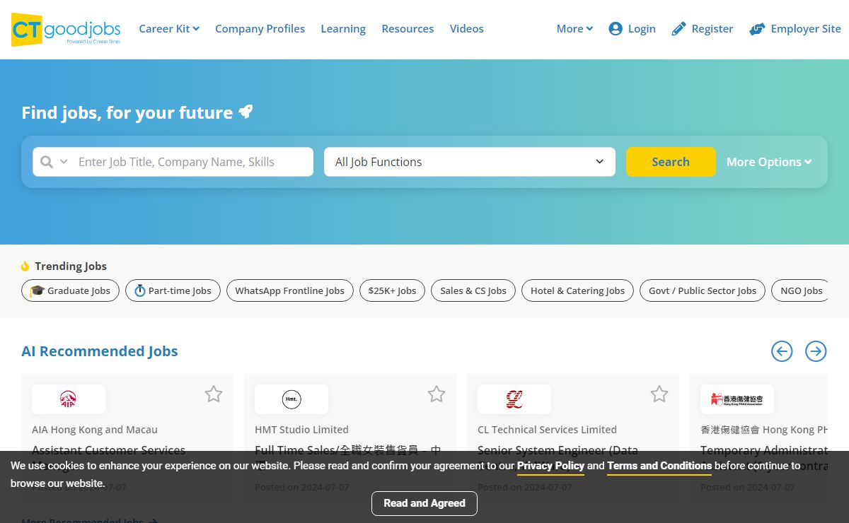 Jobs Search, employment and career site in Hong Kong - CTgoodjobs