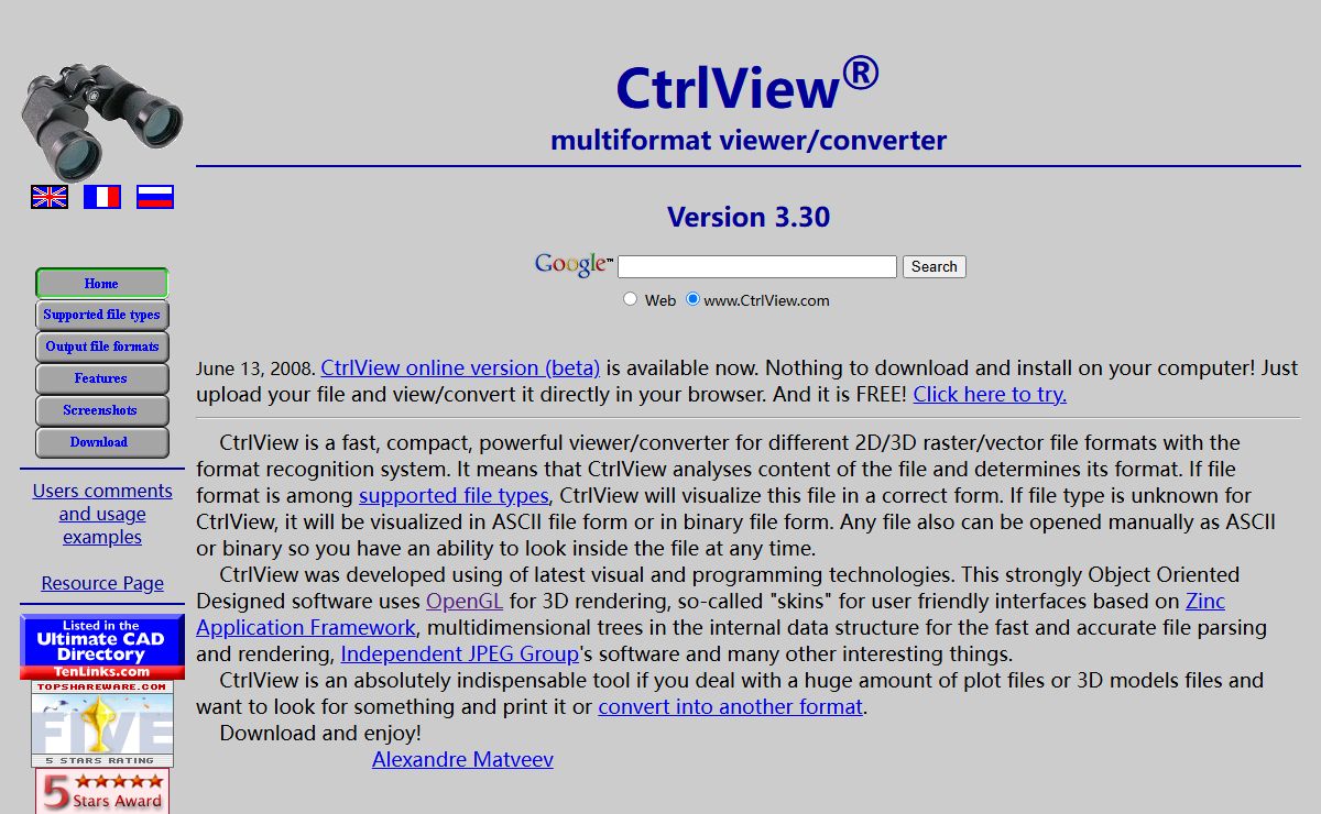 CtrlView® viewer/converter home page
