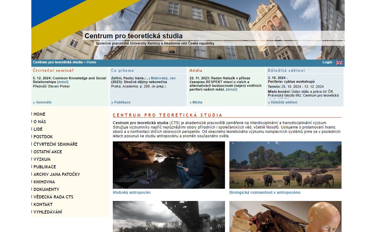 Homepage Centra pro teoretická studia - Centrum pro teoretická studia