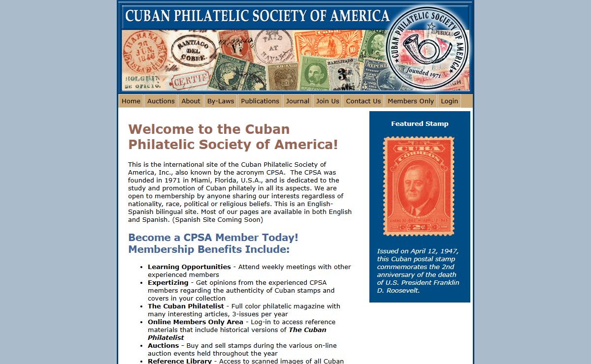 Cuban Philatelic Society of America - Home