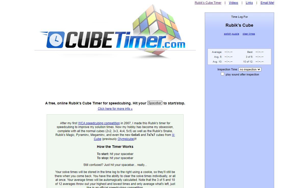 Rubik's Cube Timer - CubeTimer.com