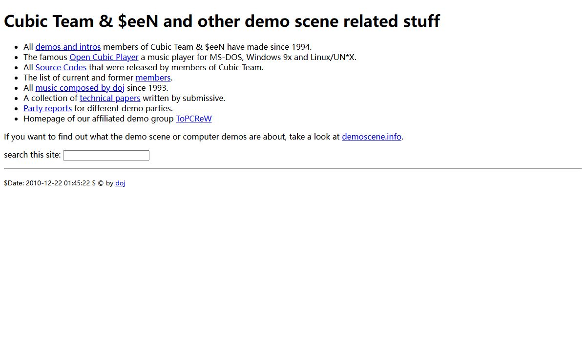 Cubic Team & $eeN and other demo scene related stuff