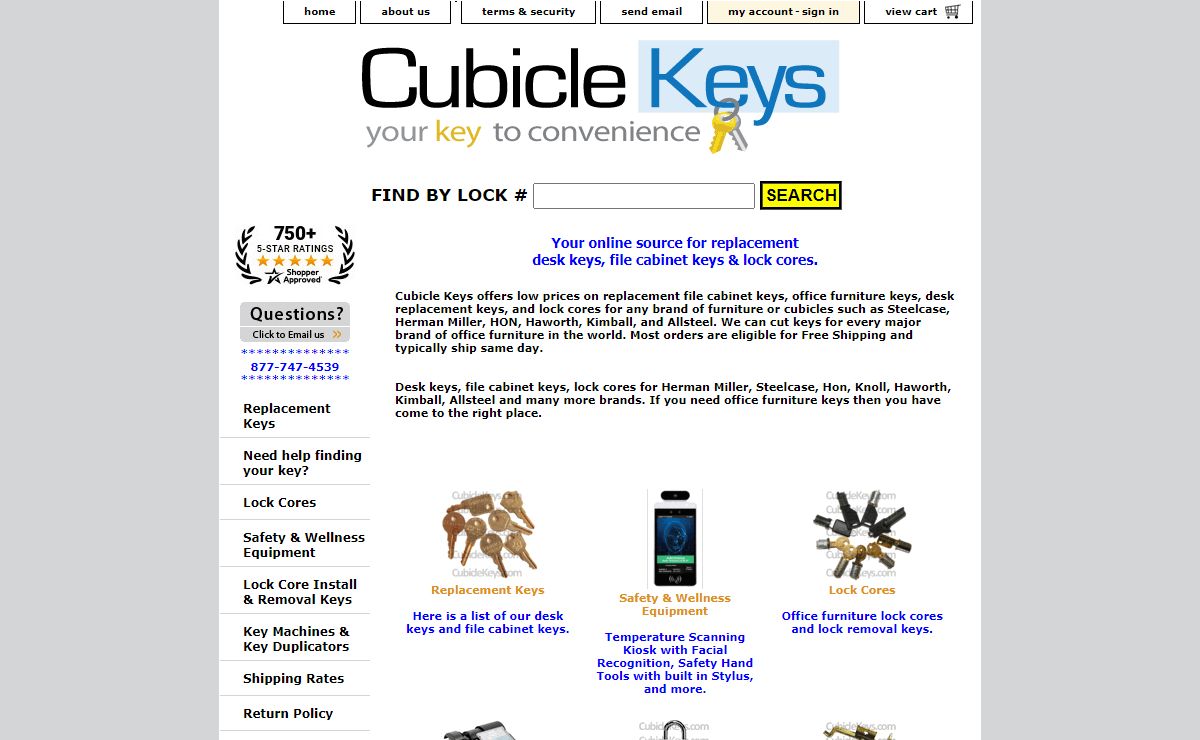 File Cabinet Keys & Locks / Replacement Desk Keys & Locks for Steelcase, Herman Miller, HON, Haworth and more.