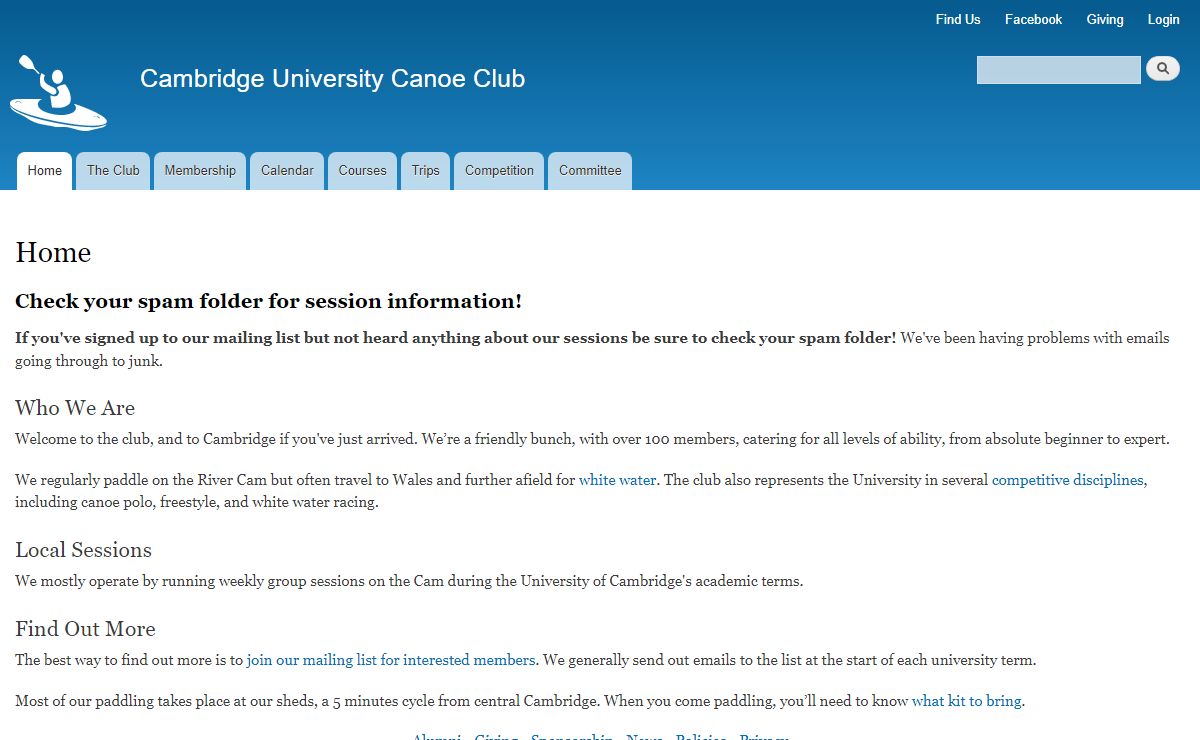 Home | Cambridge University Canoe Club