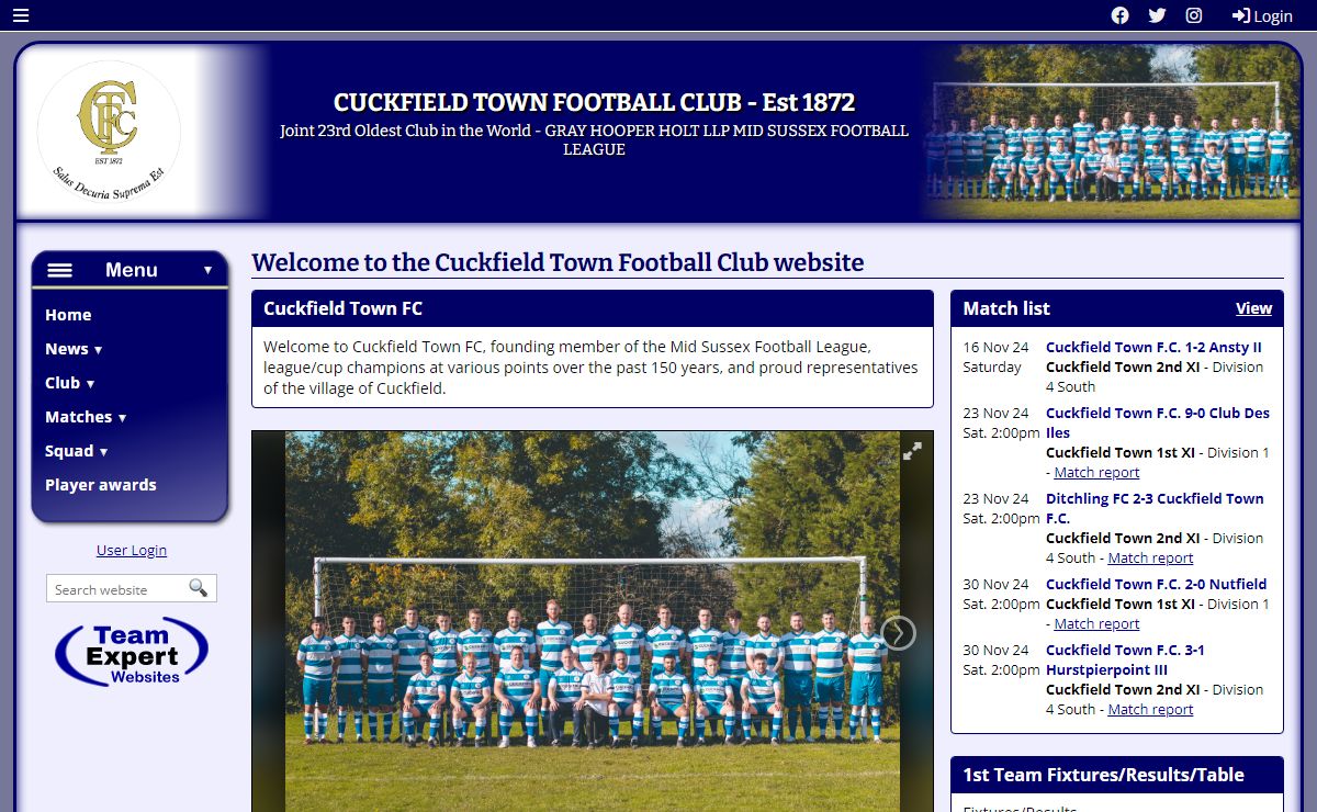 CUCKFIELD TOWN FOOTBALL CLUB - Est 1872