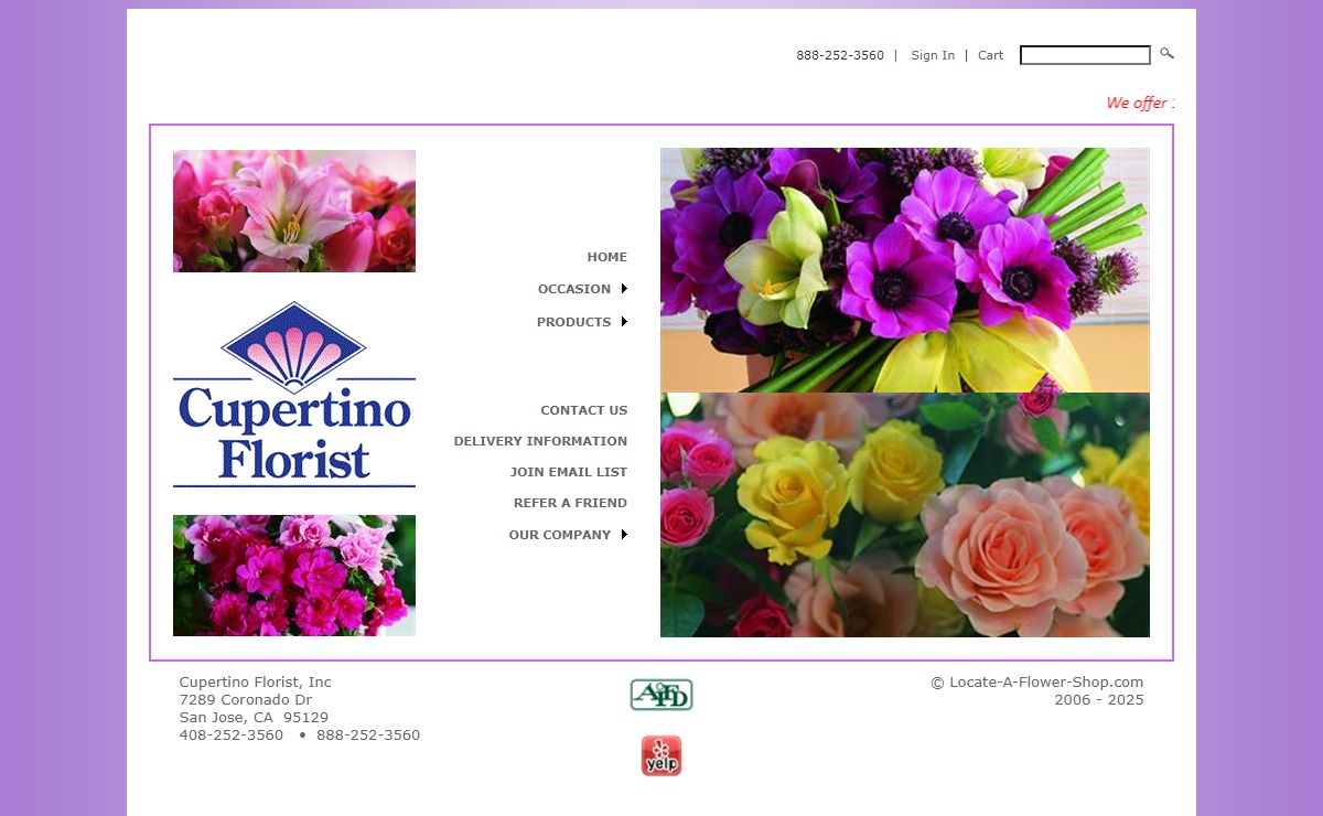 Cupertino Florist, Inc, San Jose, CA 95129 - A Local Florist / Flower Shop