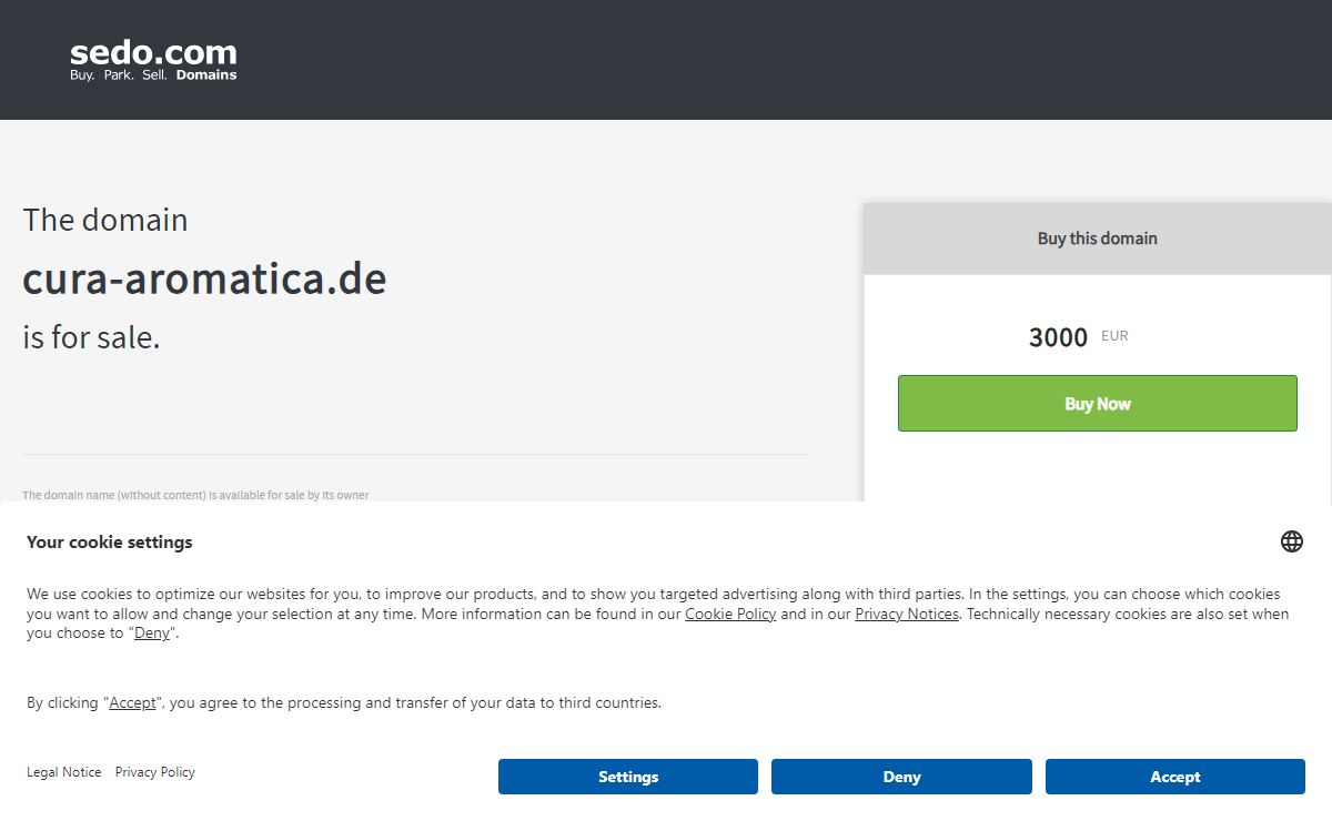cura-aromatica.de is available for purchase - Sedo.com