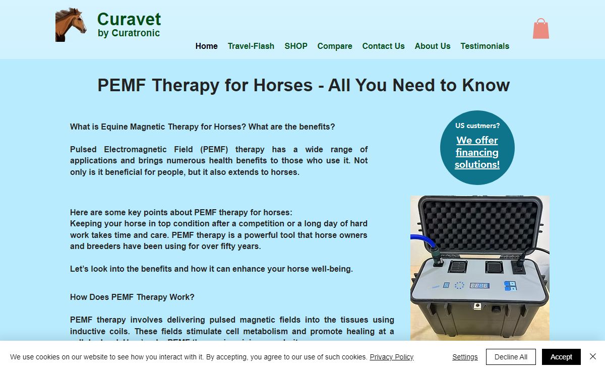 Curavet by Curatronic | PEMF Therapy for Horses