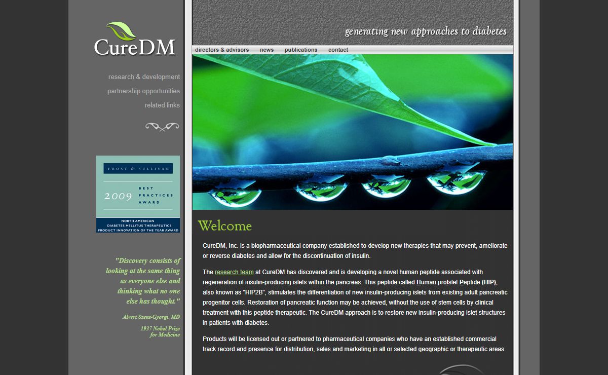 CureDM, Inc. - Researching a Cure for Diabetes