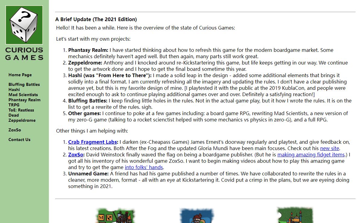 Curious Games - A nicely quirky game company