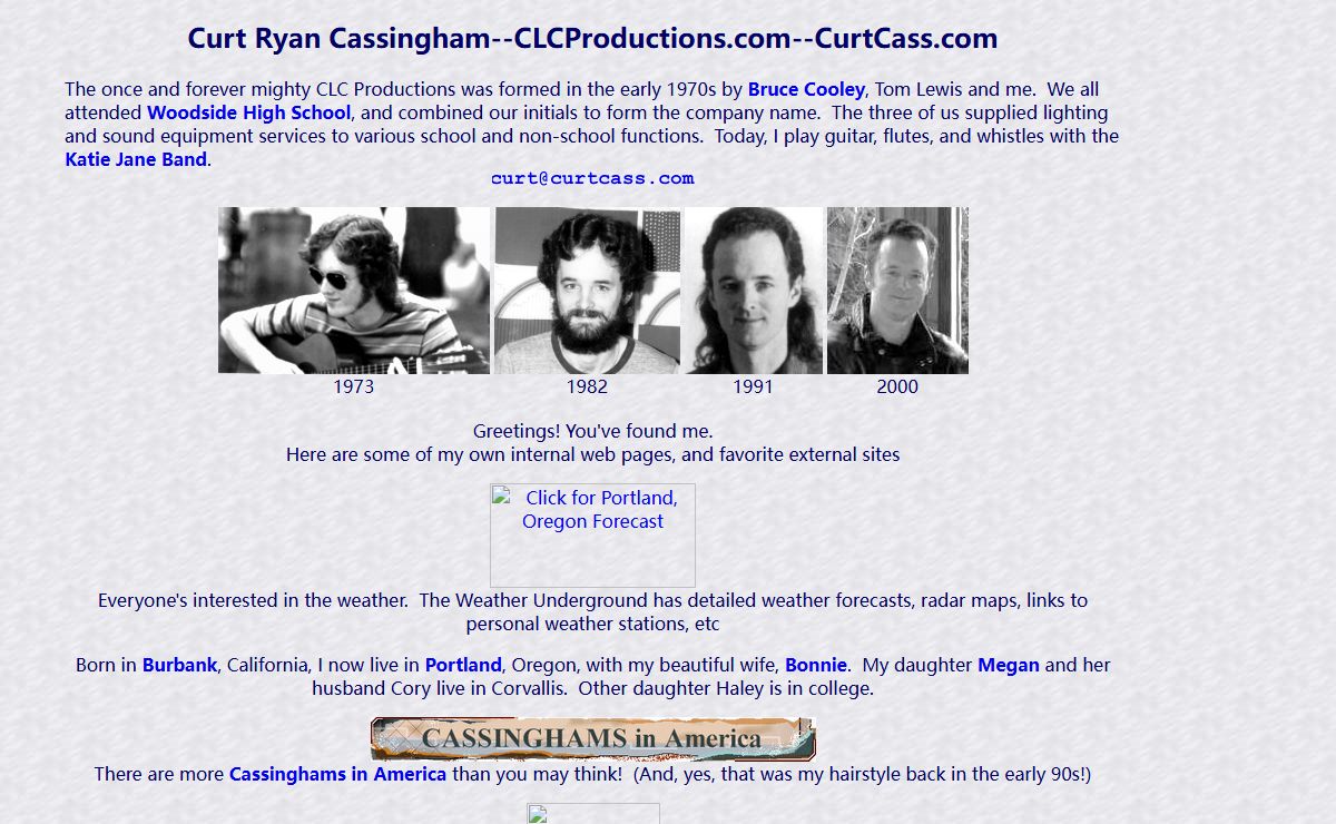 CLC Productions--Curt Ryan Cassingham--Guitar/Whistles/Flutes