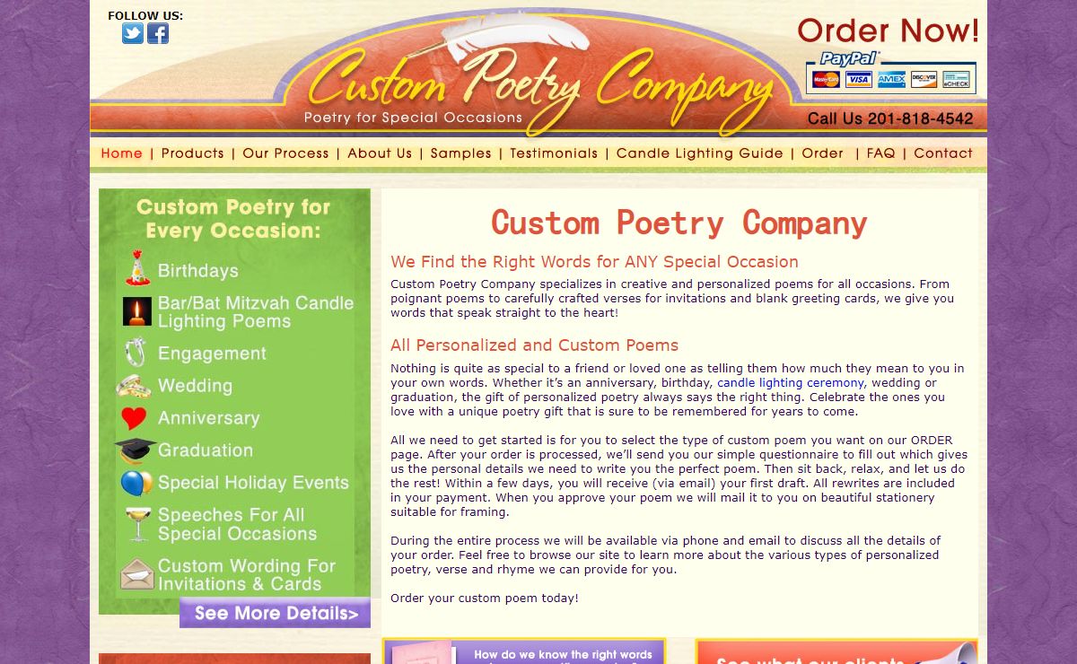 Custom Poetry Company: Personalized Poems for a Variety of Special Occasions for you