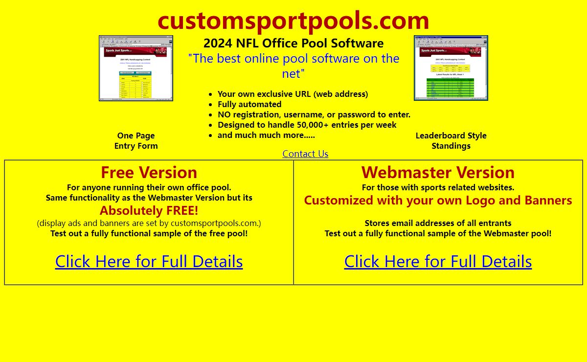 NFL Office Pool Software
