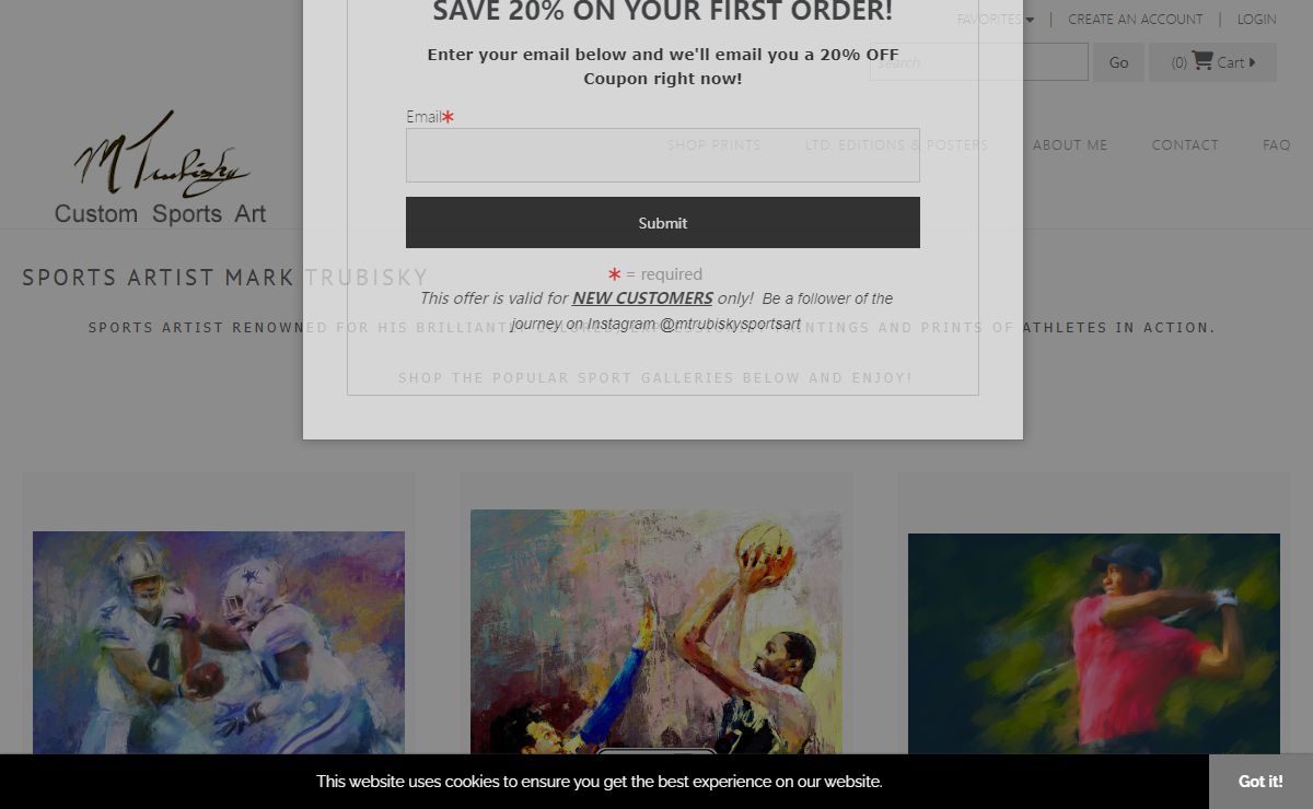 Sports Artist Mark Trubisky's Sports Art Paintings