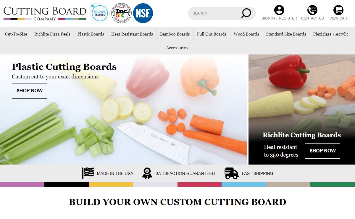 Custom & Standard Cutting Boards – Cutting Board Company - Commercial Quality Plastic and Richlite Custom Sized Cutting Boards