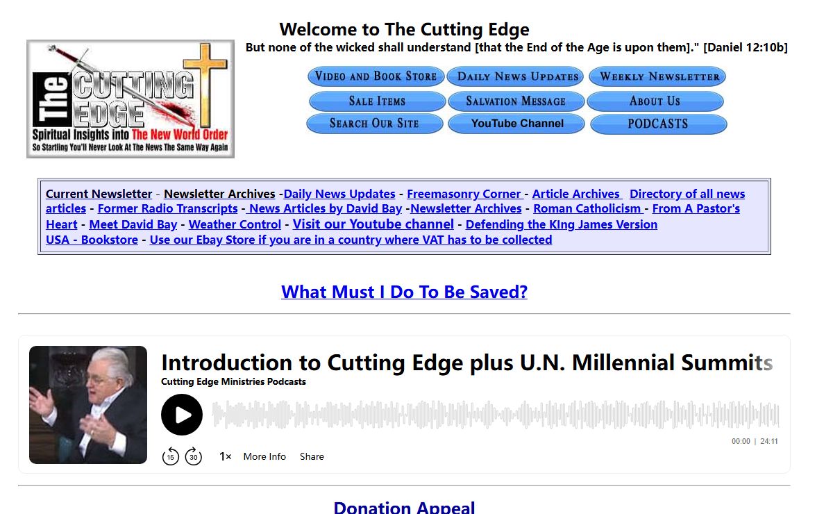 The Cutting Edge - Spiritual Insights Into The New World Order So Startling You'll Never Look At The News The Same Way Again.