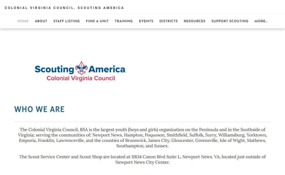 COLONIAL VIRGINIA COUNCIL, SCOUTING AMERICA - Home