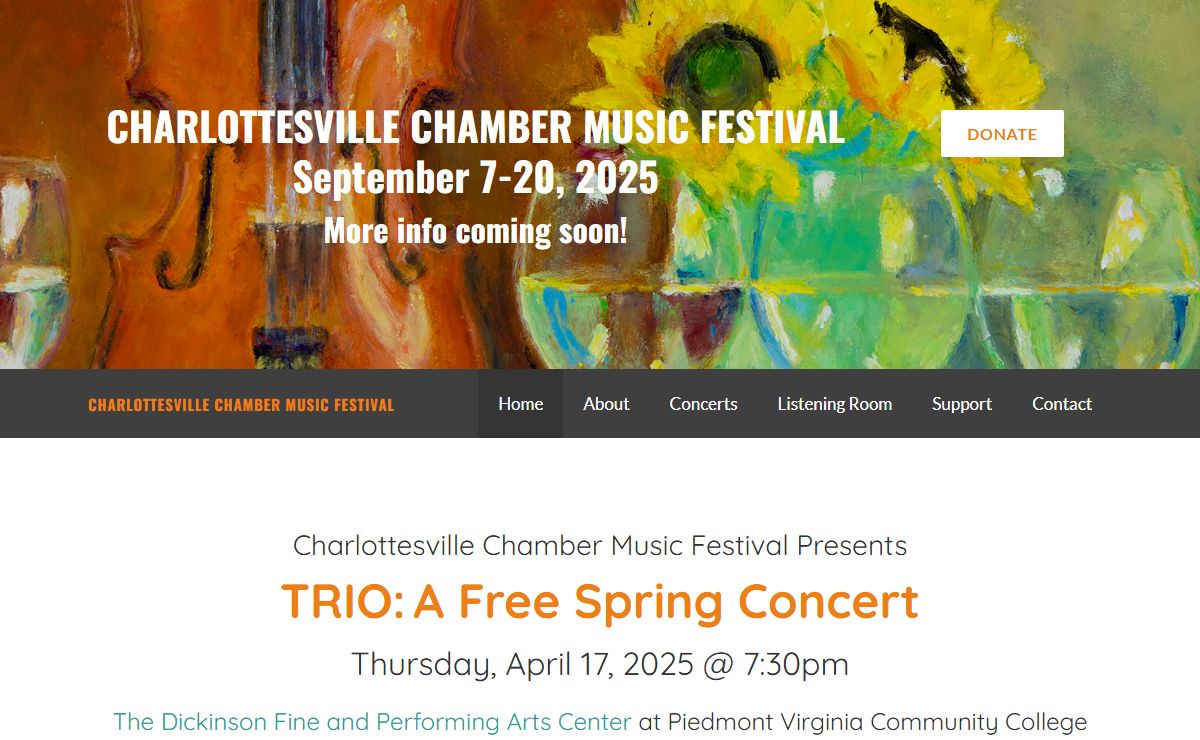 CHARLOTTESVILLE CHAMBER MUSIC FESTIVAL - Home