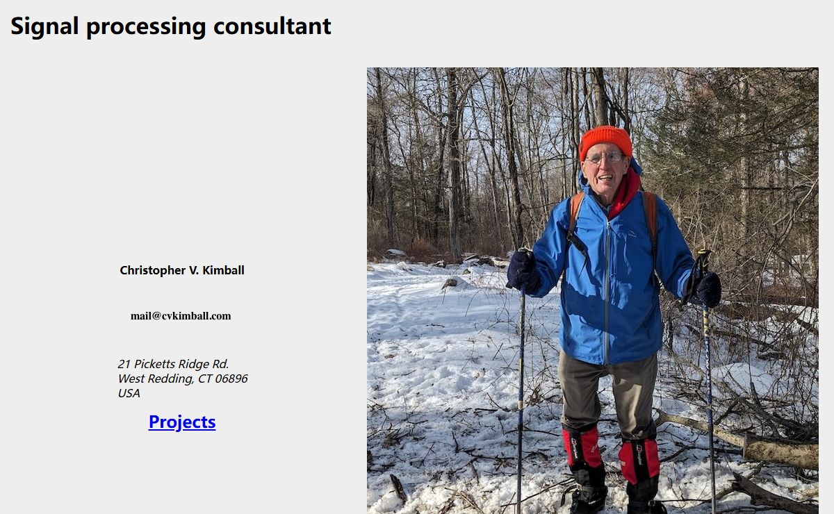 C.V.Kimball - Signal processing consultant