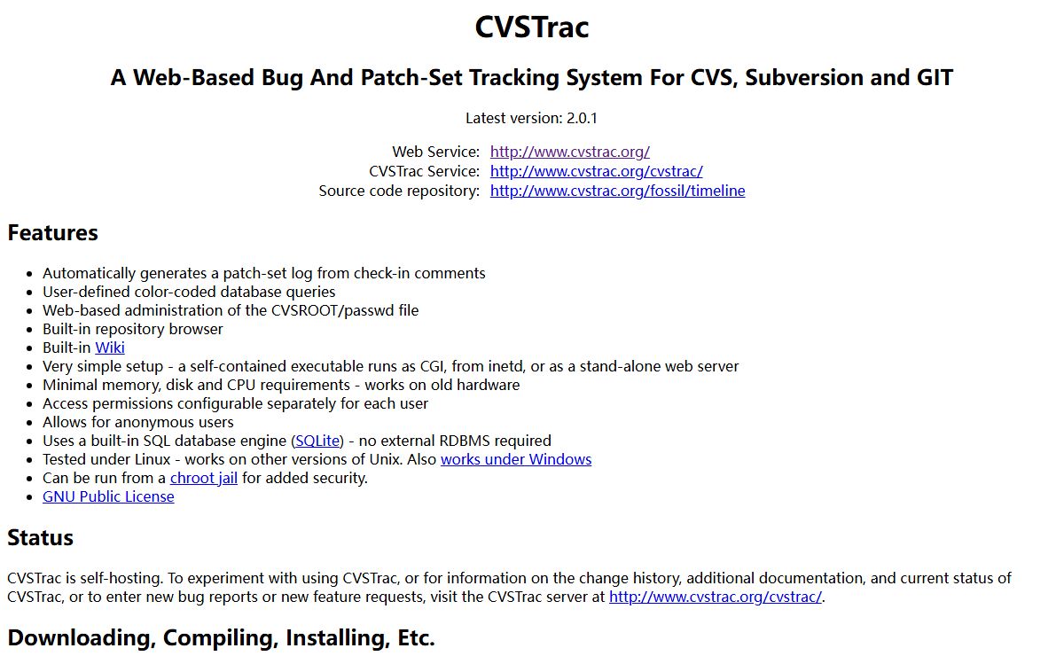 CVSTrac - A Web-Based Bug And Patch-Set Tracking System For CVS