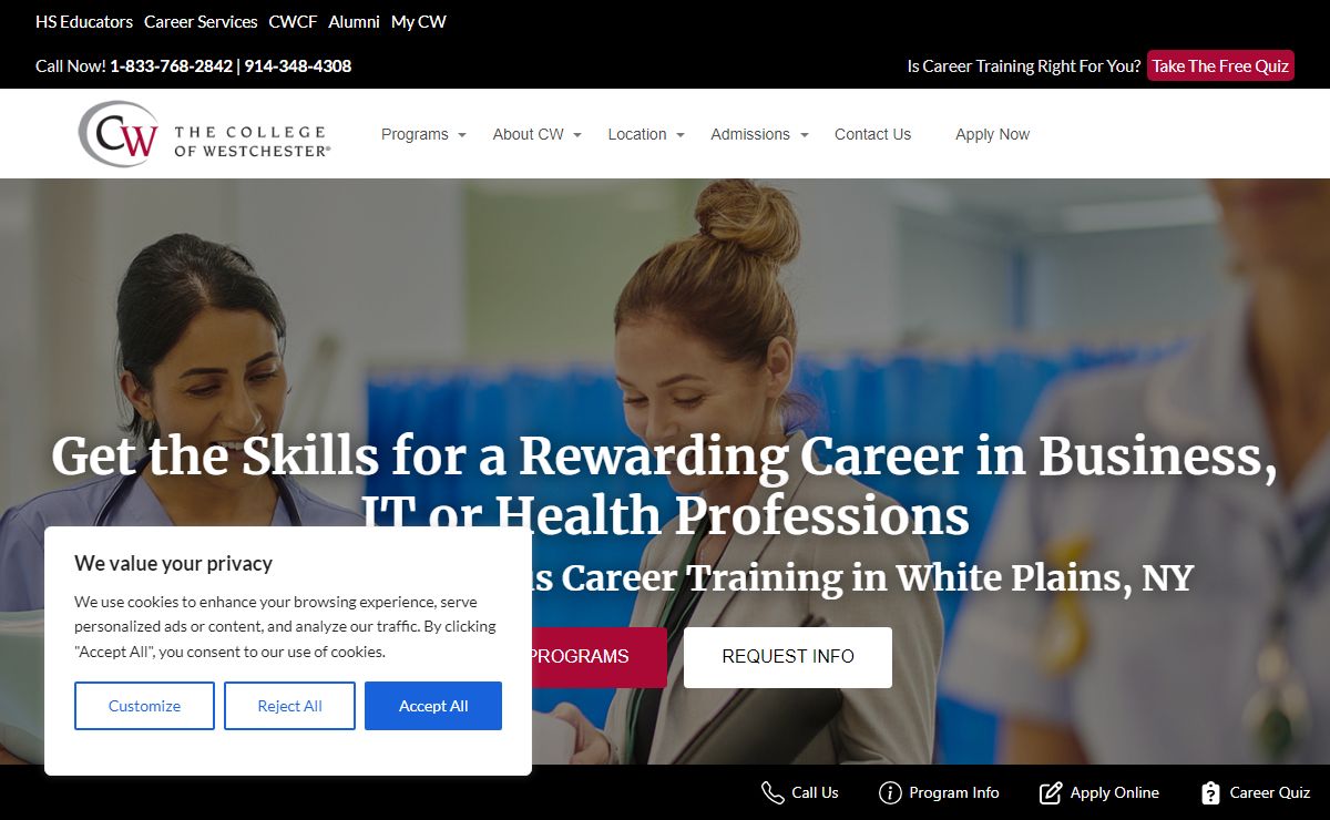 The College of Westchester | Certificate, Associate, Bachelors | White Plains, NY