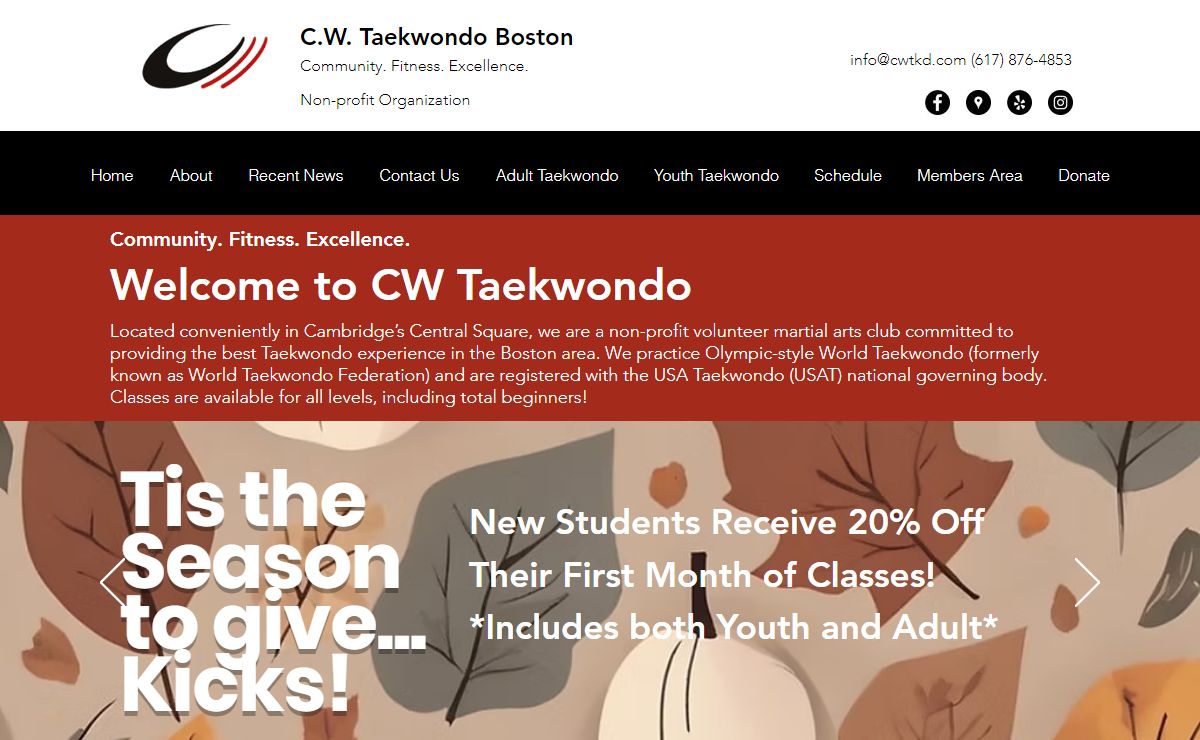 Non-Profit Martial Art School | CW Taekwondo at Boston | Cambridge MA