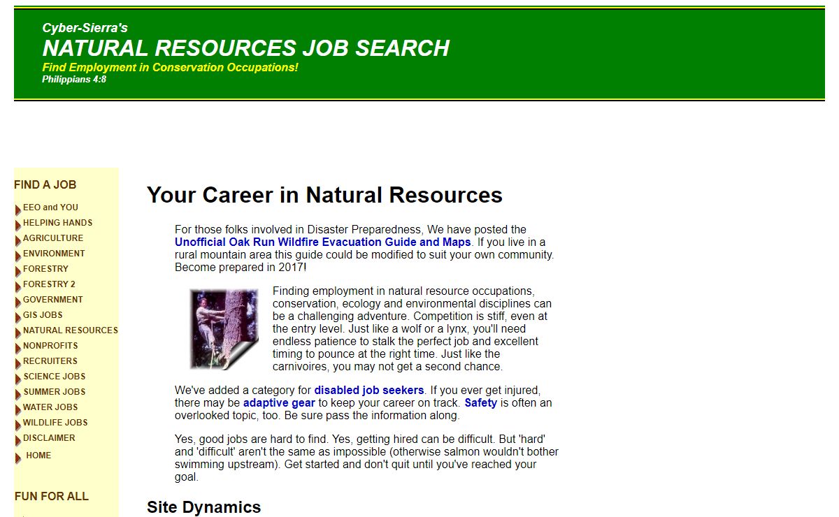 Cyber-Sierra Natural Resource Job Search