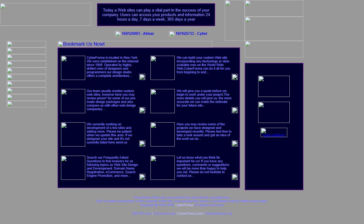 Home of CyberForma - web design firm in New York offers web design development, ecommerce marketing solutions, reliable website hosting and better search engine placement for your company's online business opportunity.