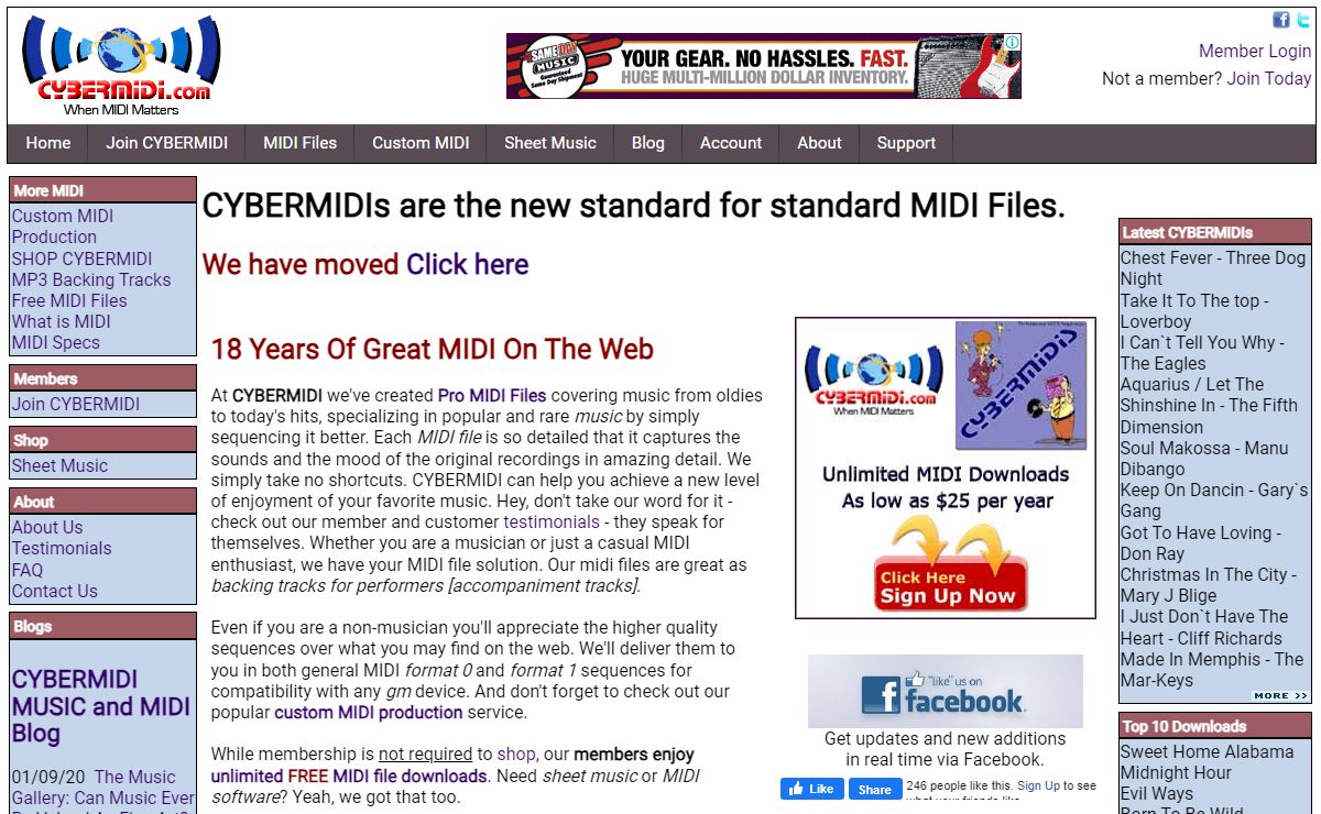 CYBERMIDI Pro MIDI Files, backing tracks for performers, custom MIDI production, sheet music.