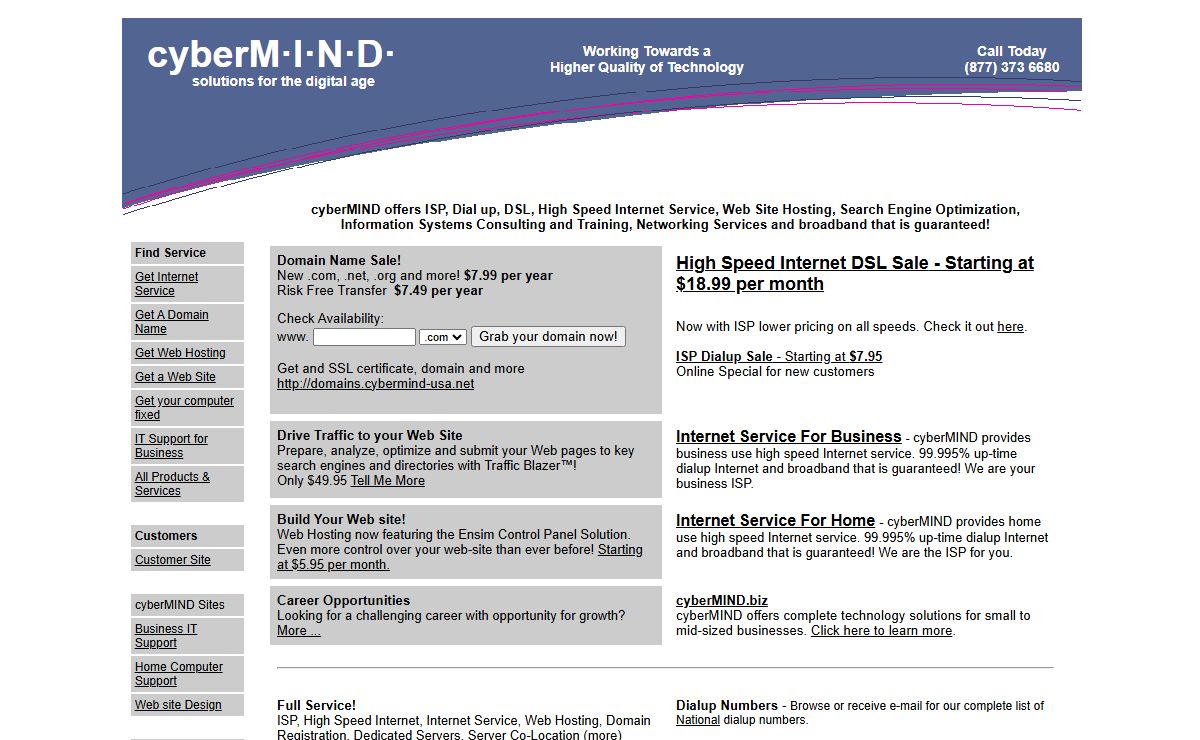 cyberMIND ISP - High Speed Internet service, web hosting, domain registration