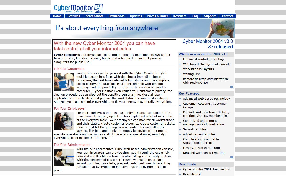 Cyber Monitor - The best Cyber Cafe Software; Web based billing and management solution for a cyber / internet cafe