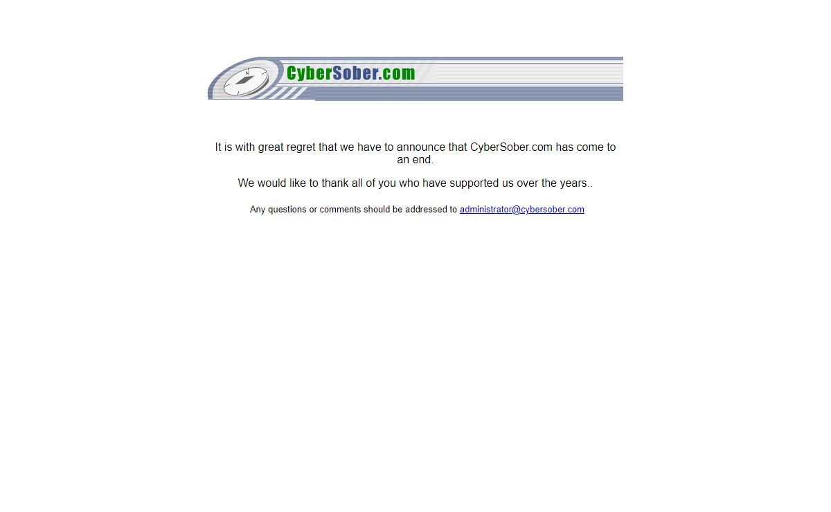 CyberSober.com End of Life