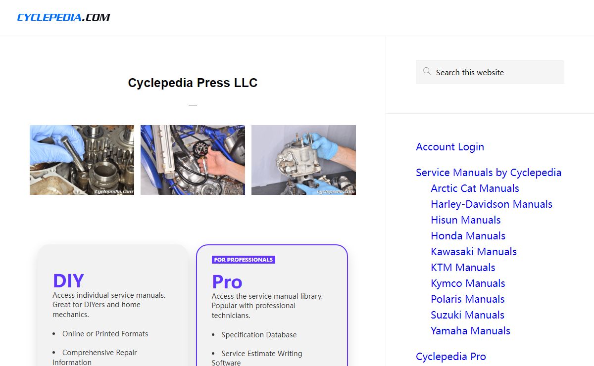 Motorcycle Repair Service Manuals - Cyclepedia