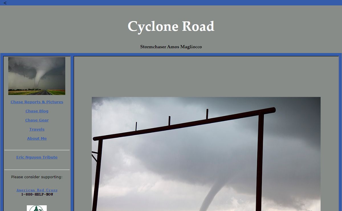 Cyclone Road: Homepage of Storm Chaser Amos Magliocco
