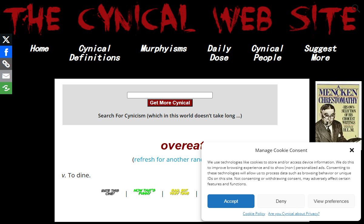 The Cynical Web Site – Where cynicism is just another word for sane