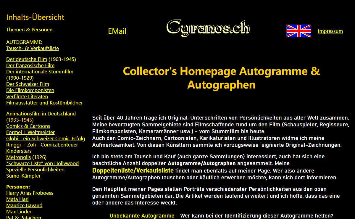 Autogramme / Autographen / Autographs by Cyranos Autogramm