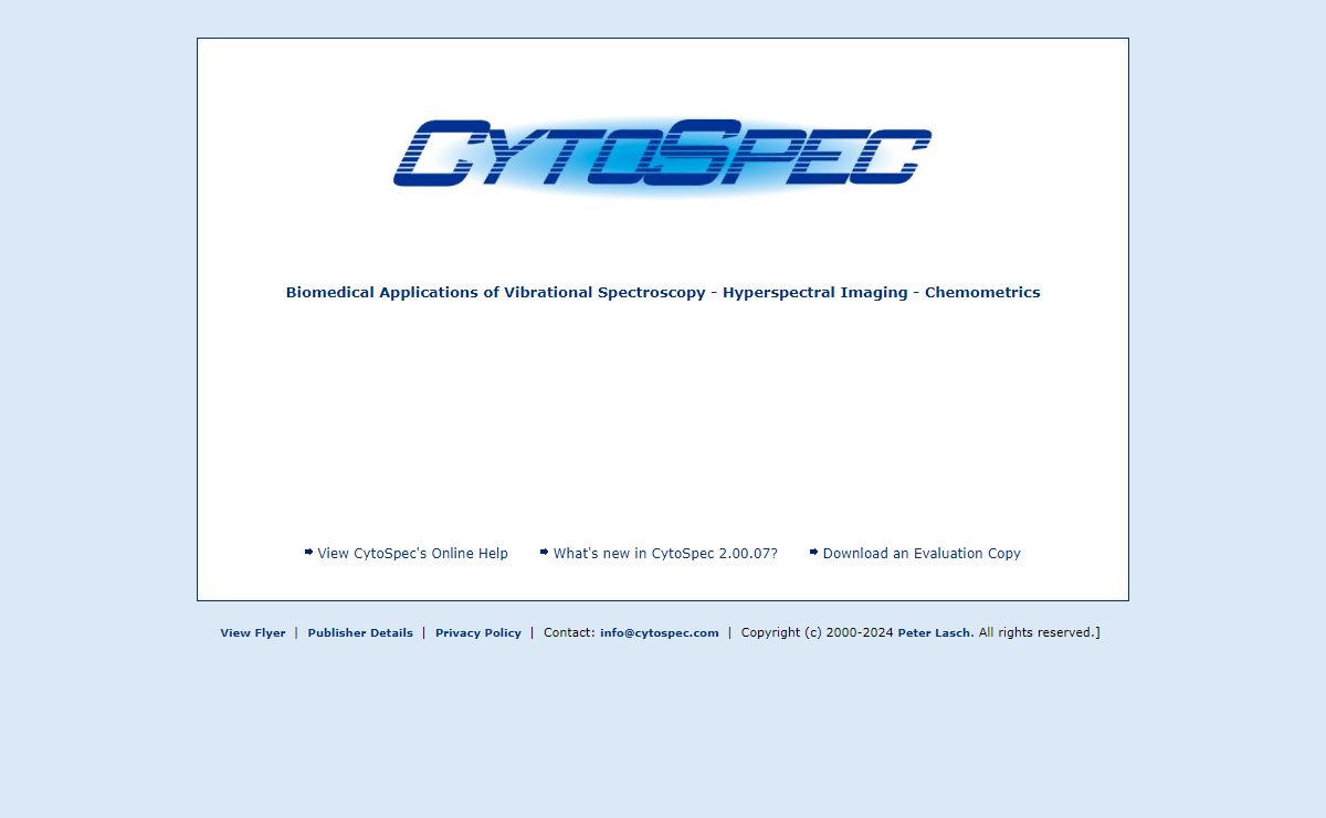 CytoSpec - Biomedical Applications of Vibrational Spectroscopy - Hyperspectral Imaging - Chemometrics