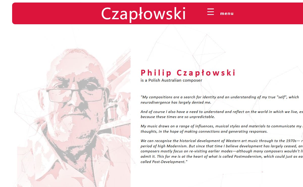 Polish Australian Composer Philip Czaplowski