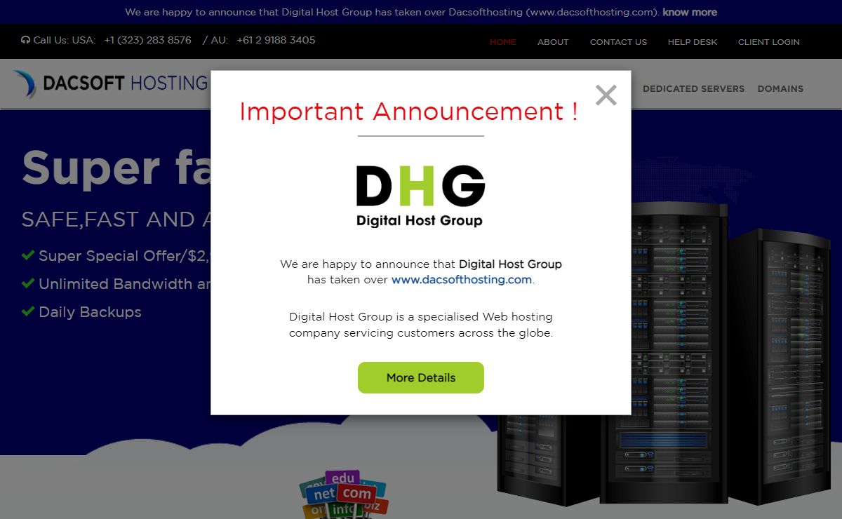 Web Hosting Services from $2.99 / Month - Dacsoft Hosting