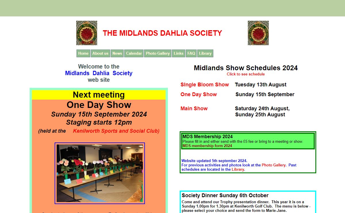 Midlands Dahlia Society Welcome